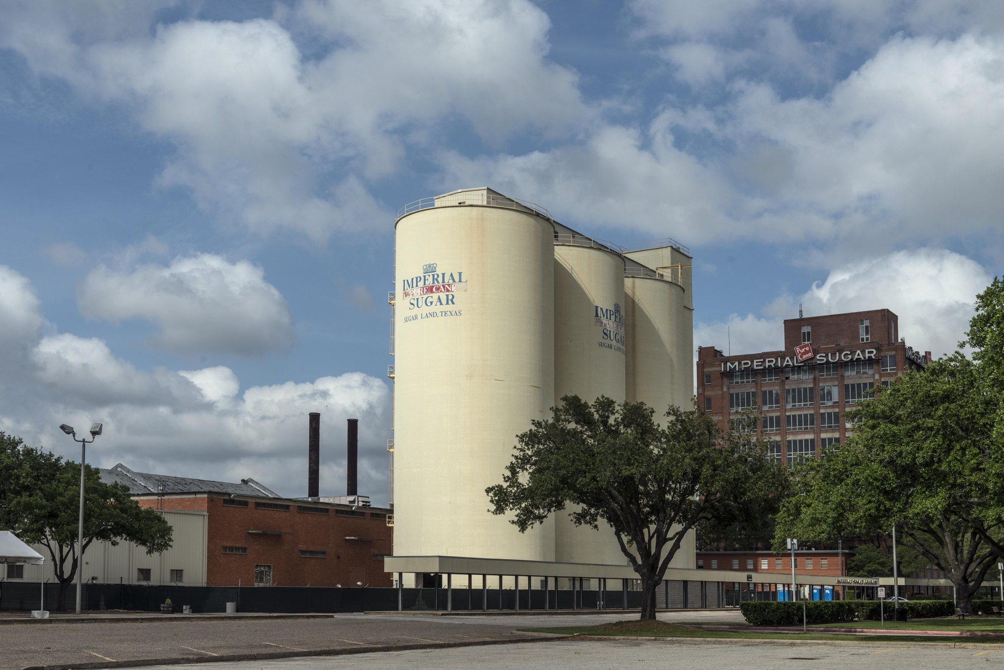 The Imperial Sugar silos and Char House at Sugar Land, Texas